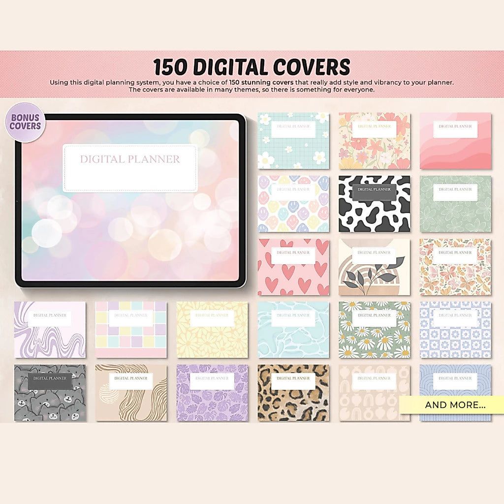 All In One Digital Planner 2026 and Undated | Daily Weekly Monthly Planner | Stickers | Goodnotes Template