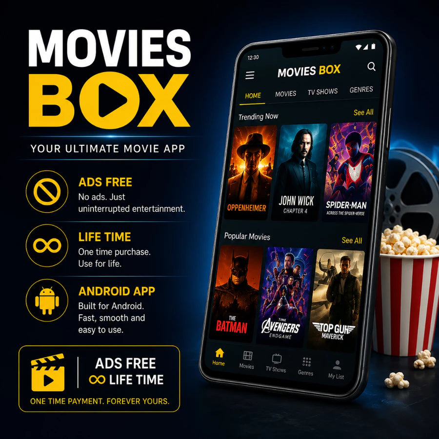 Movies Box Android App | Lifetime Access | Ad-Free Experience | HD Streaming Support