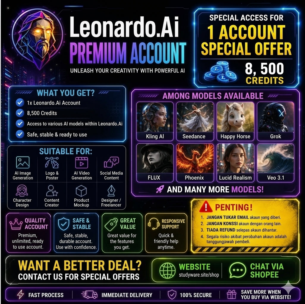 Video Gambar Audio AI Tools guna LEONARDO AI LEONARDO